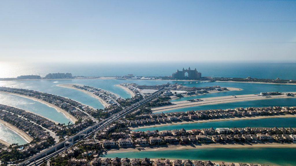 Free Aerial View of Palm Jumeirah Stock Photo