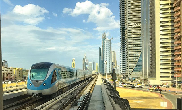 dubai, skyscraper, metro