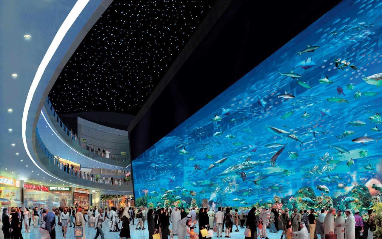 An image of the Dubai Mall, one of the top destinations for unparalleled entertainment options, from cinema to aquarium.