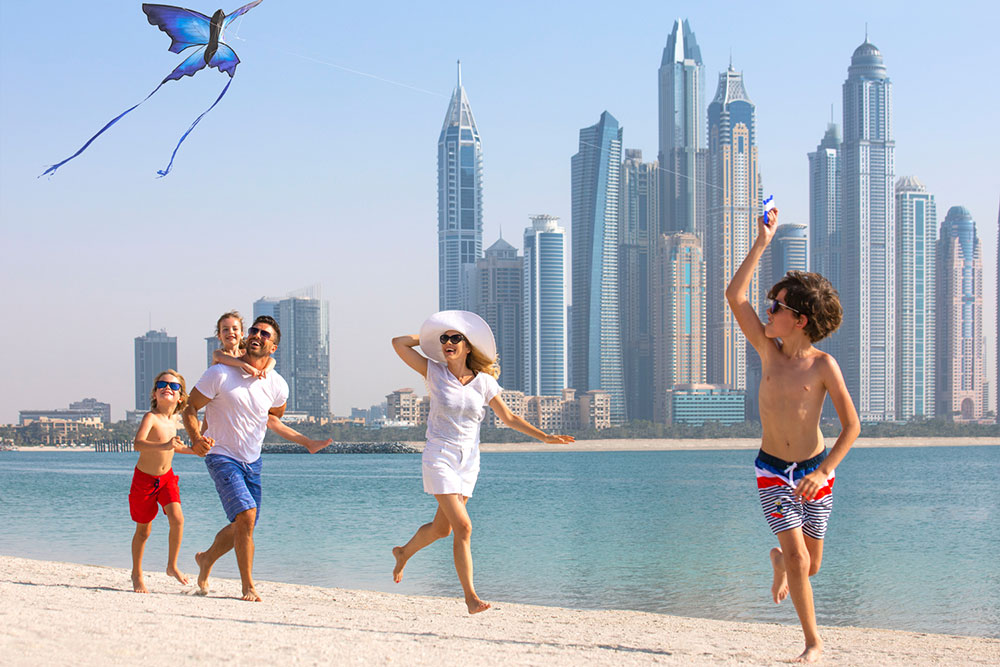 A family enjoying a vacation in Abu Dhabi