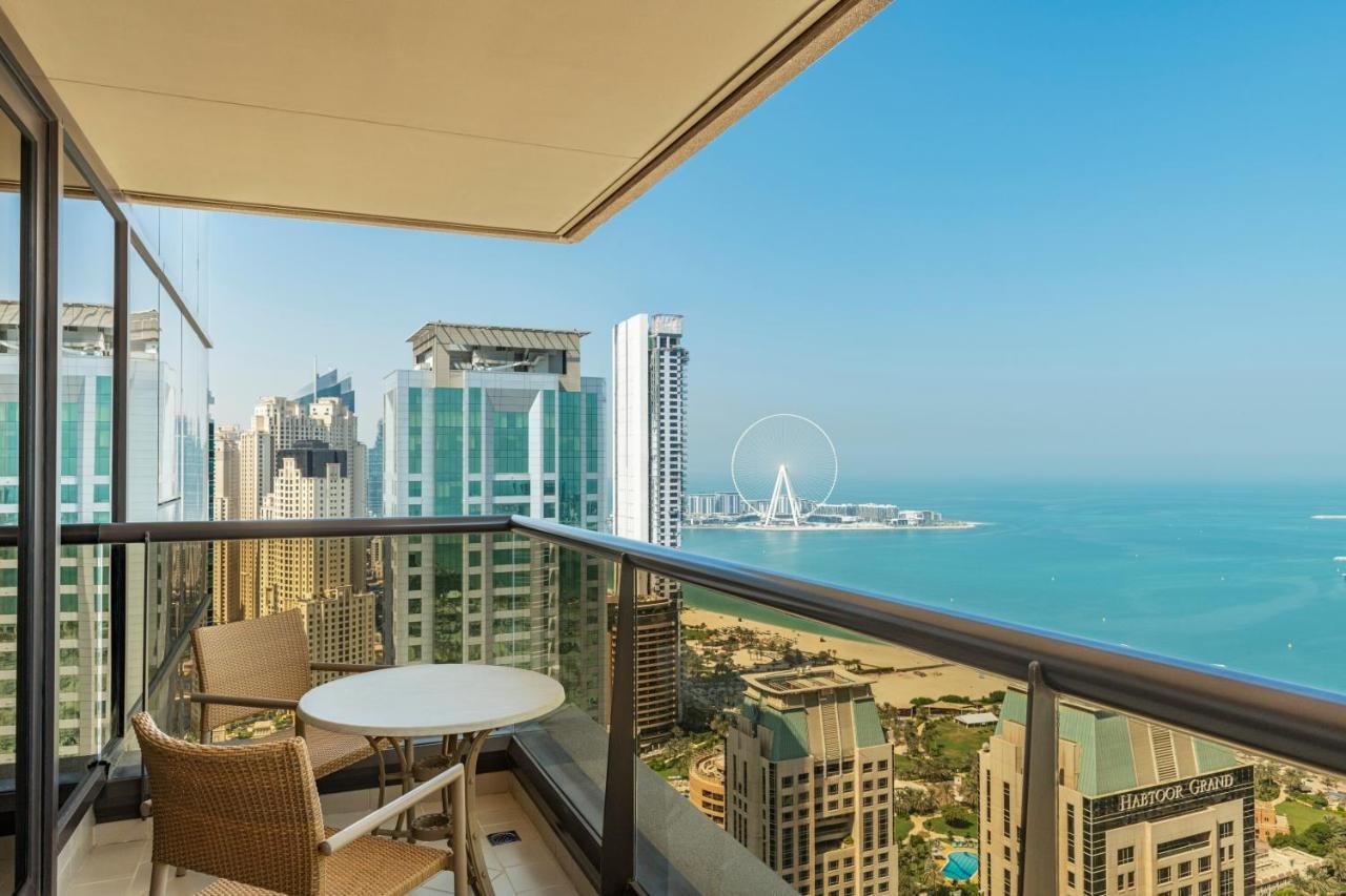 A view of a luxury hotel in Dubai Marina