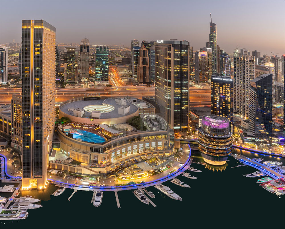 Aerial-view-of-Dubai-Marina-and-Dubai-Marina-Mall