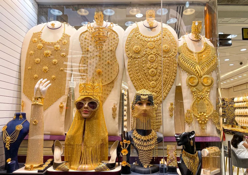 Gold Souk in Dubai with its traditional architecture