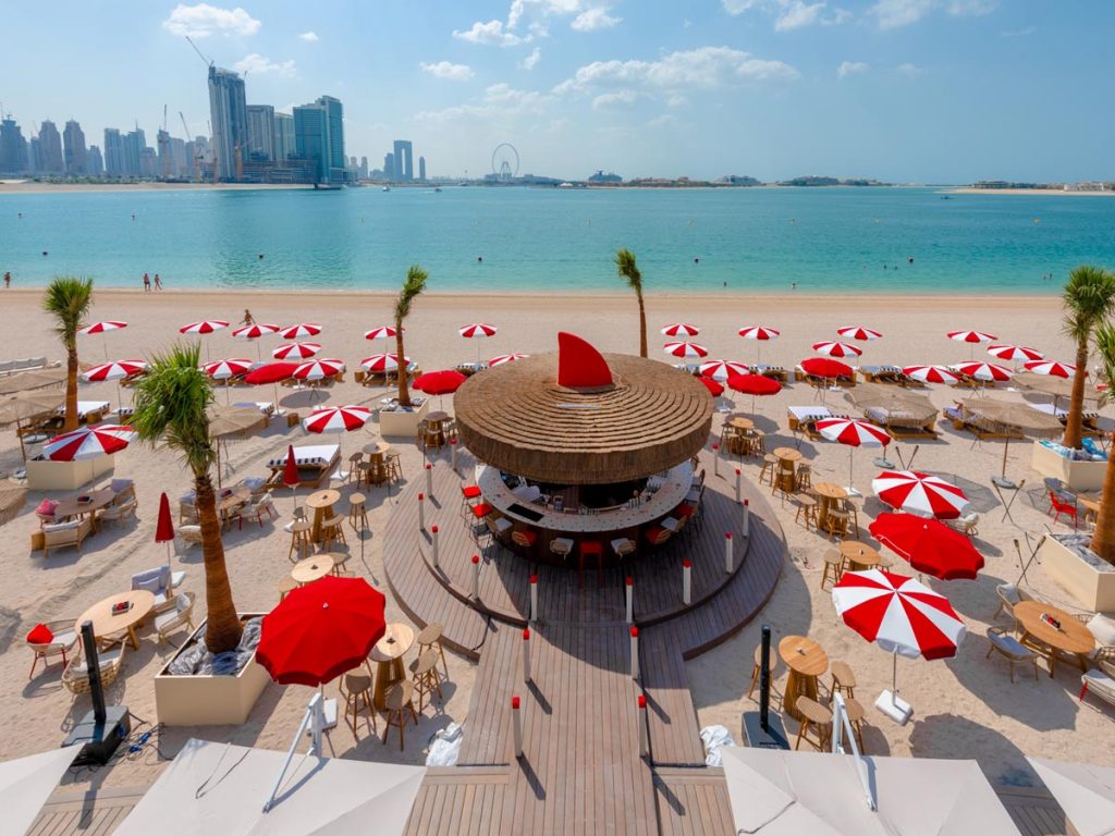 Palm West Beach, a private beach located on Palm Jumeirah Dubai