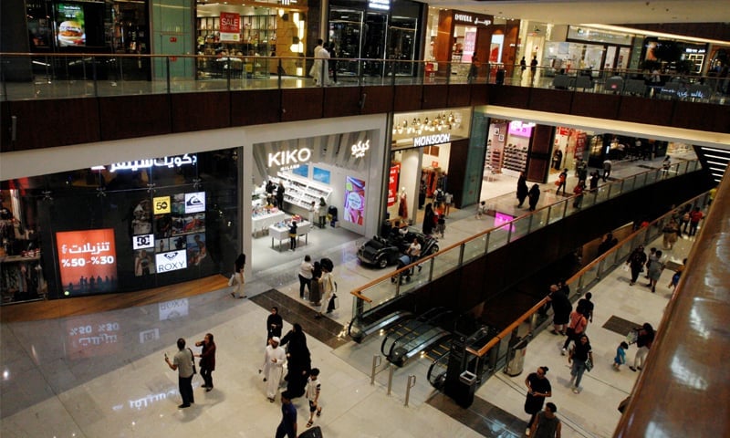 People shopping in a mall in Dubai